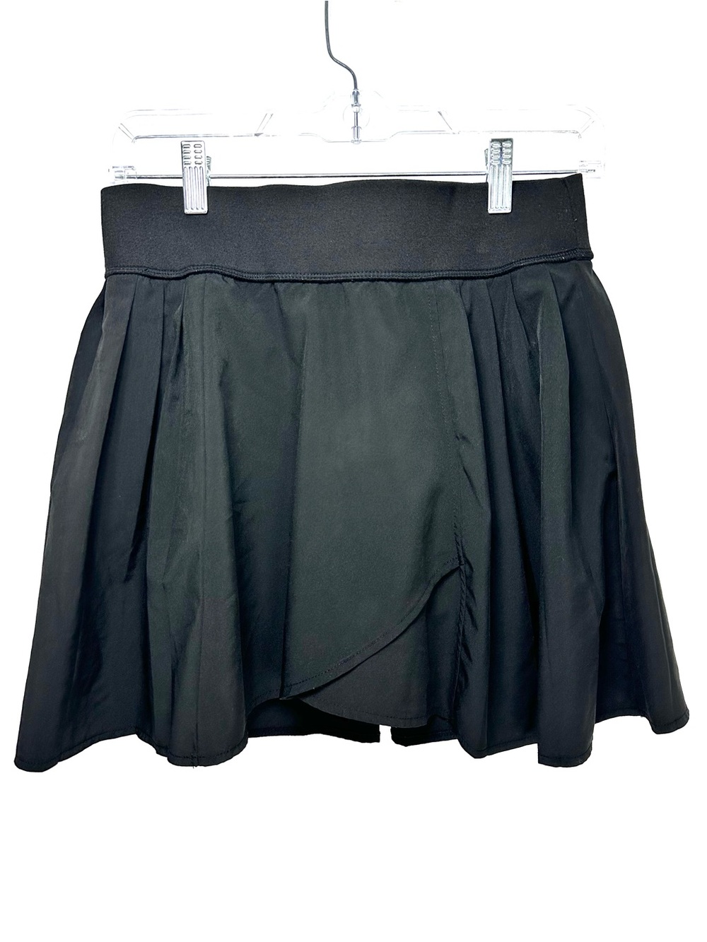 Justice Girls Black Pleated Cross Over Skirt XL